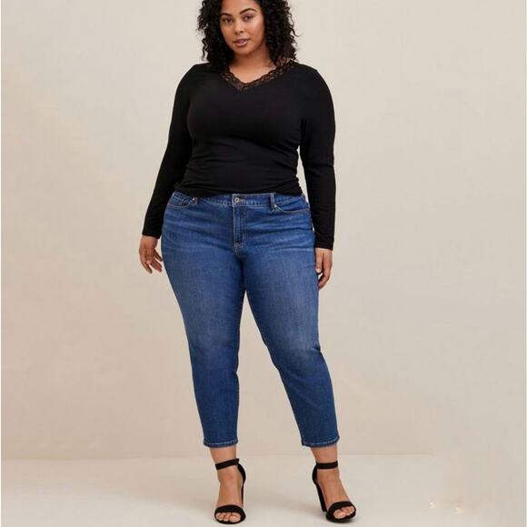 Torrid Perfect Skinny Ankle Vintage Stretch Mid Rise Jeans Size 18